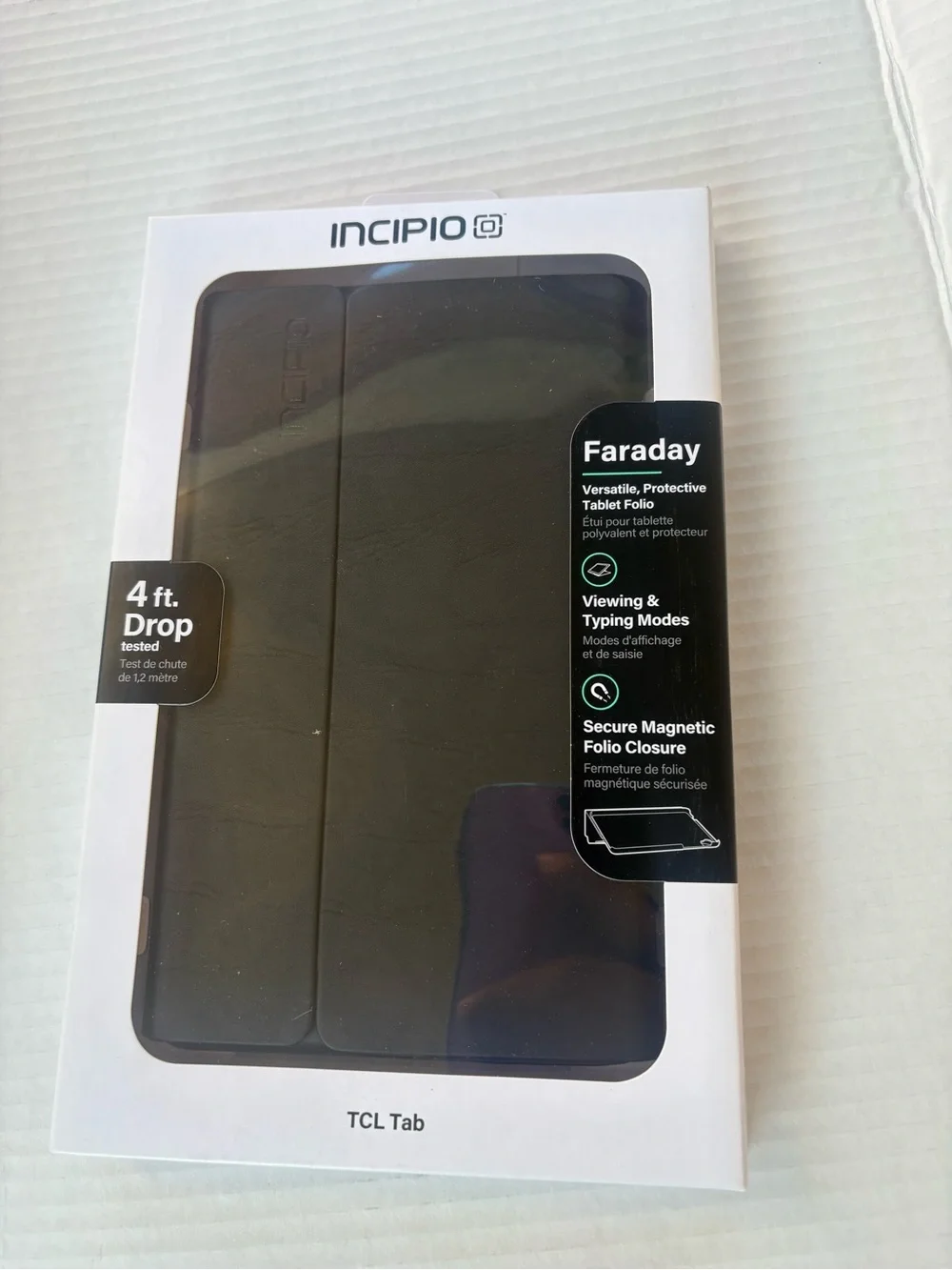 Incipio Faraday Black Tablet Folio Case for TCL Tab